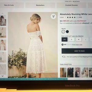 Lulus small, white lace dress! Worn once!